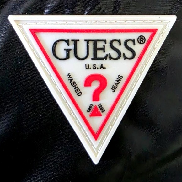 GUESS Black Puffer Jacket Hooded Quilted Lightweight Size SMALL - Picture 8 of 14